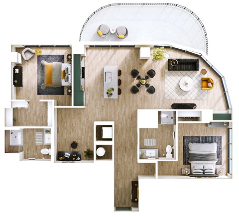 Stella at Star Metals B12 Two Bedroom Penthouse Floor Plan